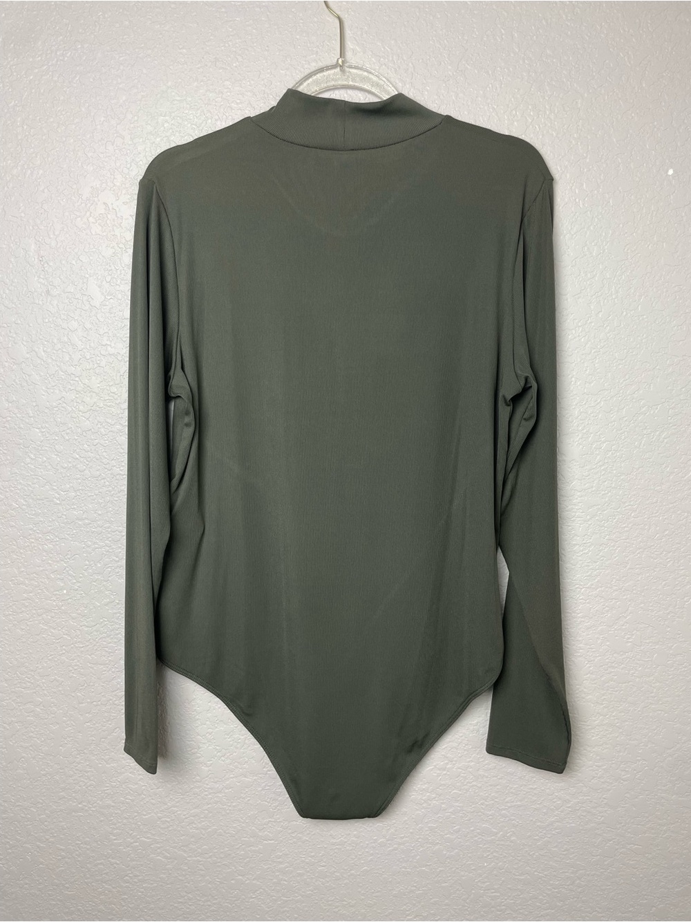 Bnwt! H&M Olive Mock Neck Ribbed Long-Sleeve Bodysuit Size XL - Picture 8 of 8